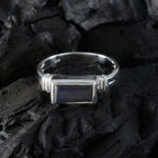 Labradorite Solitaire French 925 Sterling Silver Gray Gemstones Minimal Romantic Ring Jewelry