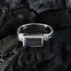 Labradorite Solitaire French 925 Sterling Silver Gray Gemstones Minimal Romantic Ring Jewelry