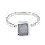 Labradorite Solitaire German 925 Silver Gray Gemstone Featherlight Abstract Ring Jewellery