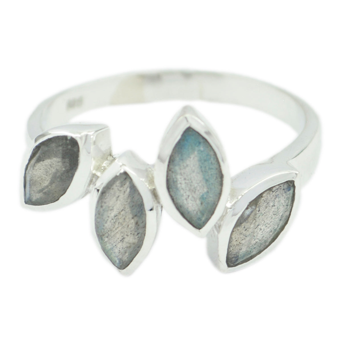 Labradorite quarter Egyptian Silver Gray Gems Featherlight Feminine Ring Jewellery Главное изображение товара