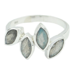 Labradorite quarter Egyptian Silver Gray Gems Featherlight Feminine Ring Jewellery