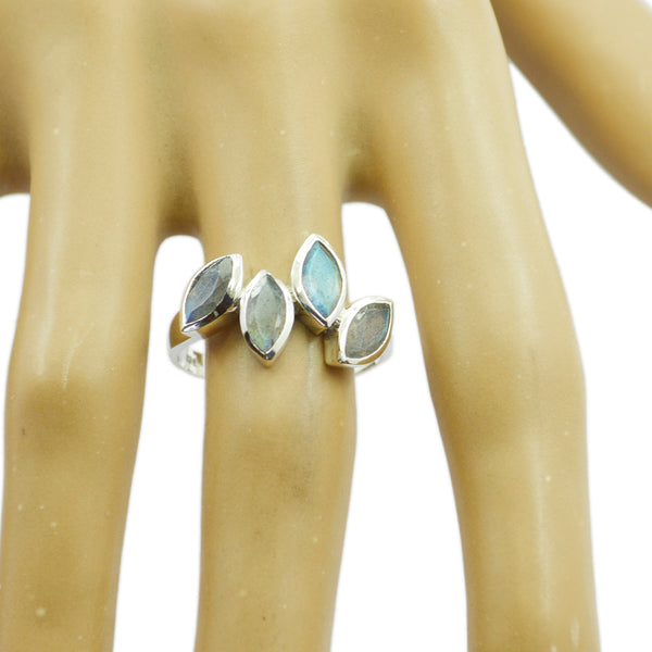 Labradorite quarter Egyptian Silver Gray Gems Featherlight Feminine Ring Jewellery