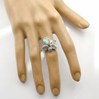 Labradorite Penta Russian 925 Sterling Silver Gray Gemstones Minimal Boho Ring Jewellery