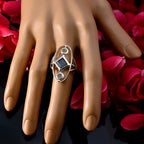 Labradorite Trilogy African Silver Gray Gemstone Slim Luxurious Ring Jewellery