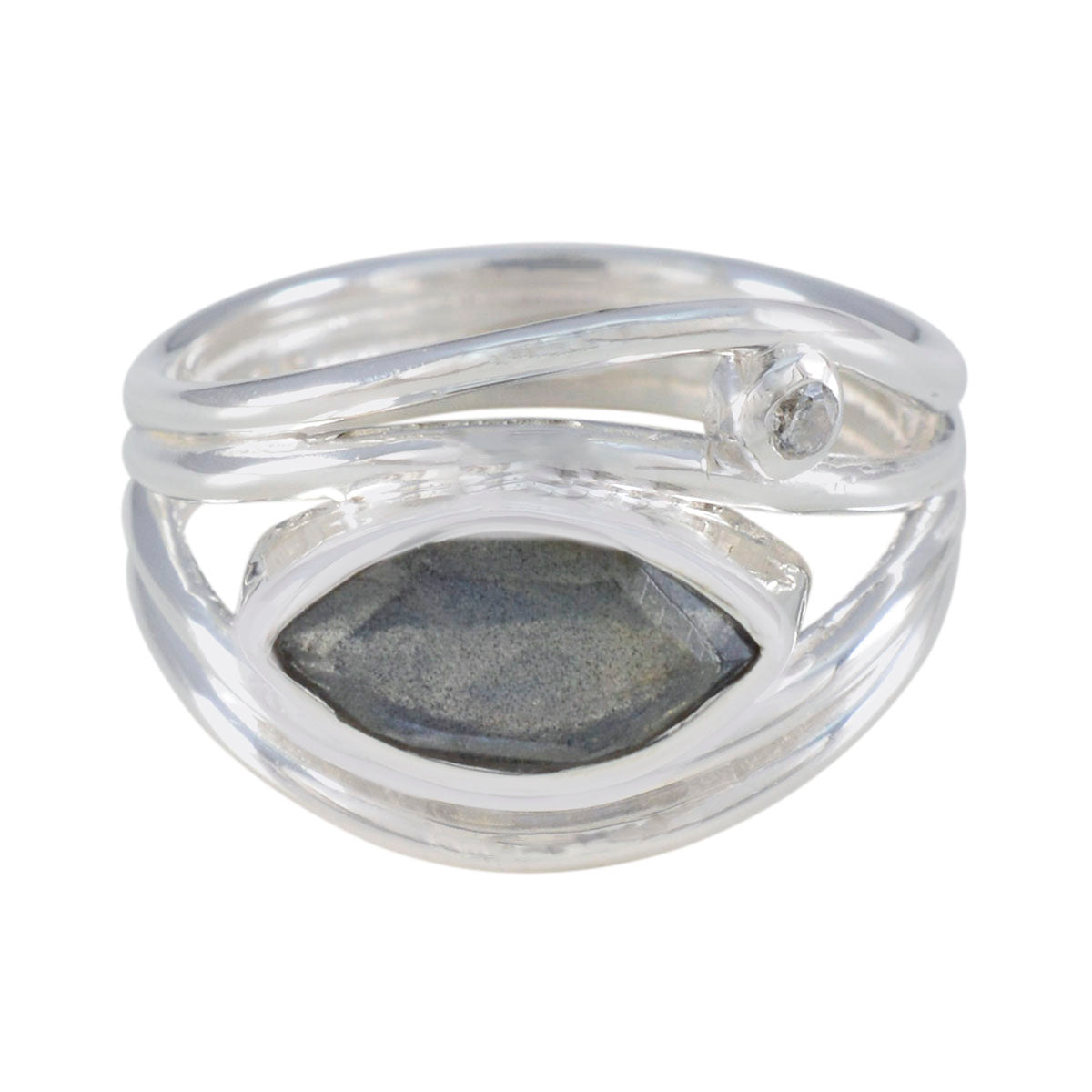 Labradorite Toi et Moi African 92.5 Silver Gray Gemstones Tiny Romantic Ring Jewelry