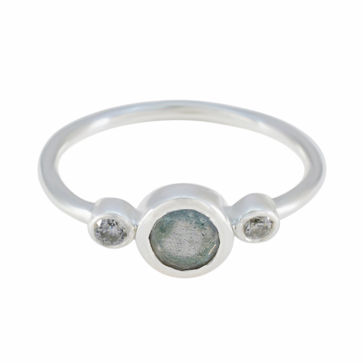 Labradorite Trilogy American Silver Gray Gems Elegant  Romantic Ring Jewellery