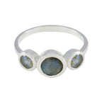 Labradorite Trilogy Turkish 92.5 Silver Gray Gemstone Whisper thin Trendy Ring Jewelry