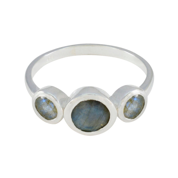 Labradorite Trilogy Turkish 92.5 Silver Gray Gemstone Whisper thin Trendy Ring Jewelry
