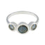 Labradorite Trilogy Turkish 92.5 Silver Gray Gemstone Whisper thin Trendy Ring Jewelry