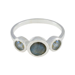 Labradorite Trilogy Turkish 92.5 Silver Gray Gemstone Whisper thin Trendy Ring Jewelry