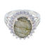 Labradorite Halo German 92.5 Silver Gray Gemstones Classic Signet Ring Jewellery