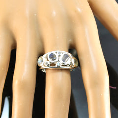 Labradorite quarter African Sterling Silver Gray Gemstones Minimal Artisan Ring Jewelry