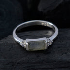 Labradorite Halo Turkish Silver Gray Gemstones Delicate Glamorous Ring Jewelry