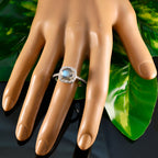 Labradorite Halo Russian Sterling Silver Gray Gems Slim Feminine Ring Jewelry