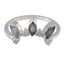 Labradorite multiple Korean 925 Sterling Silver Gray Gemstone Delicate crown Ring Jewelry
