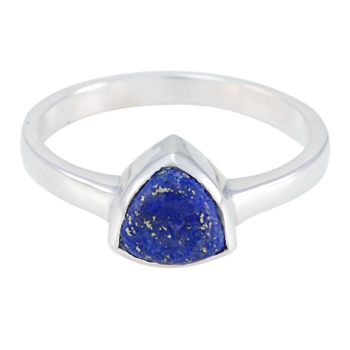 Lapis Lazuli Solitaire Australian 92.5 Silver Blue Gemstones Dainty Geometric Ring Jewelry メイン画像