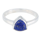 Lapis Lazuli Solitaire Australian 92.5 Silver Blue Gemstones Dainty Geometric Ring Jewelry