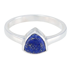 Lapis Lazuli Solitaire Australian 92.5 Silver Blue Gemstones Dainty Geometric Ring Jewelry