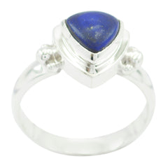 Lapis Lazuli Solitaire Mexican Silver Blue Gems Slim Traditional Ring Jewellery