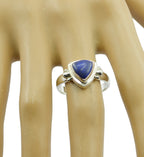 Lapis Lazuli Solitaire Mexican Silver Blue Gems Slim Traditional Ring Jewellery