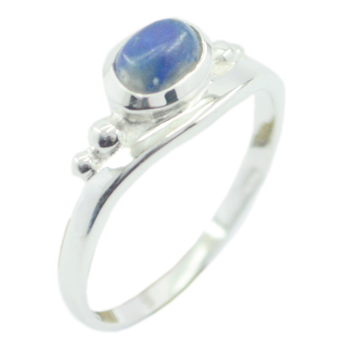 Lapis Lazuli Solitaire American Silver Blue Gemstone Delicate Graceful Ring Jewellery