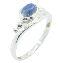 Lapis Lazuli Solitaire American Silver Blue Gemstone Delicate Graceful Ring Jewellery