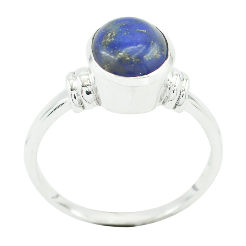 Lapis Lazuli Solitaire African 92.5 Silver Blue Gems Classic  Romantic Ring Jewellery