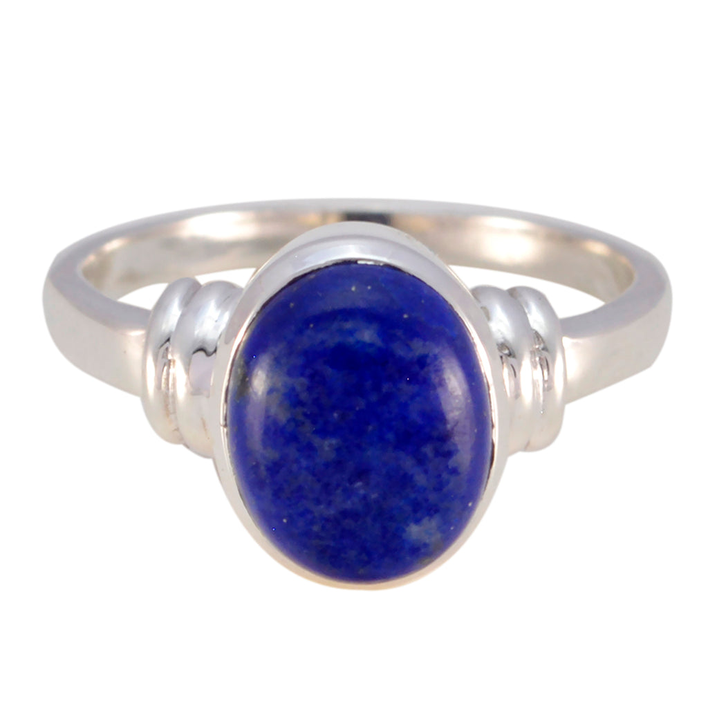 Lapis Lazuli Solitaire African 92.5 Silver Blue Gems Classic  Romantic Ring Jewellery