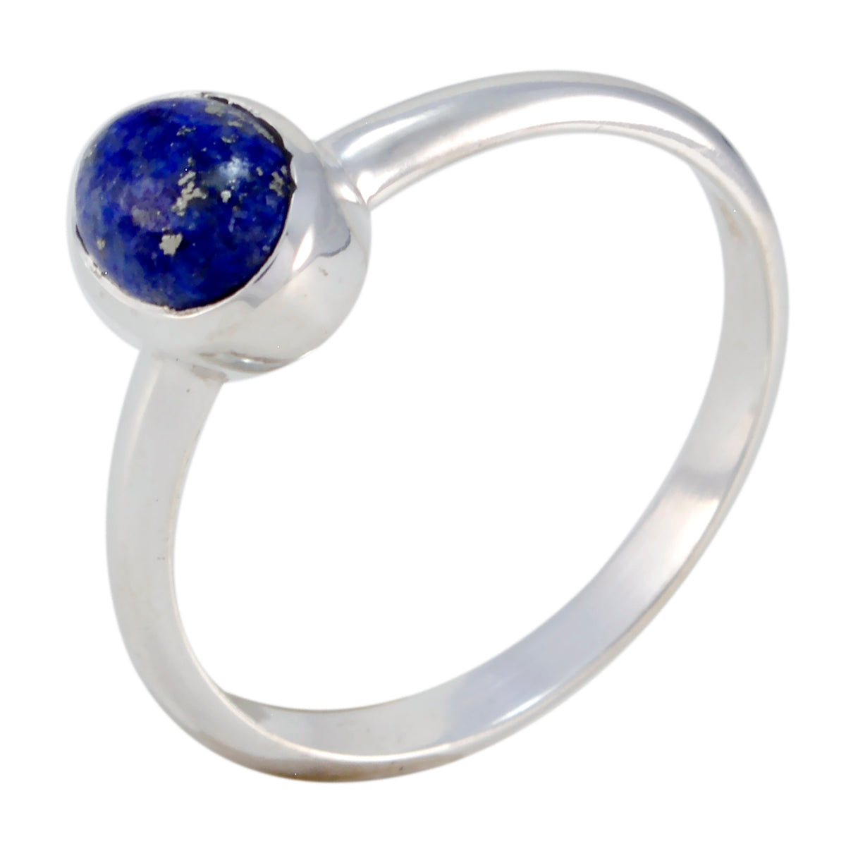 Lapis Lazuli Solitaire Japanese 925 Sterling Silver Blue Gems Delicate Feminine Ring Jewelry