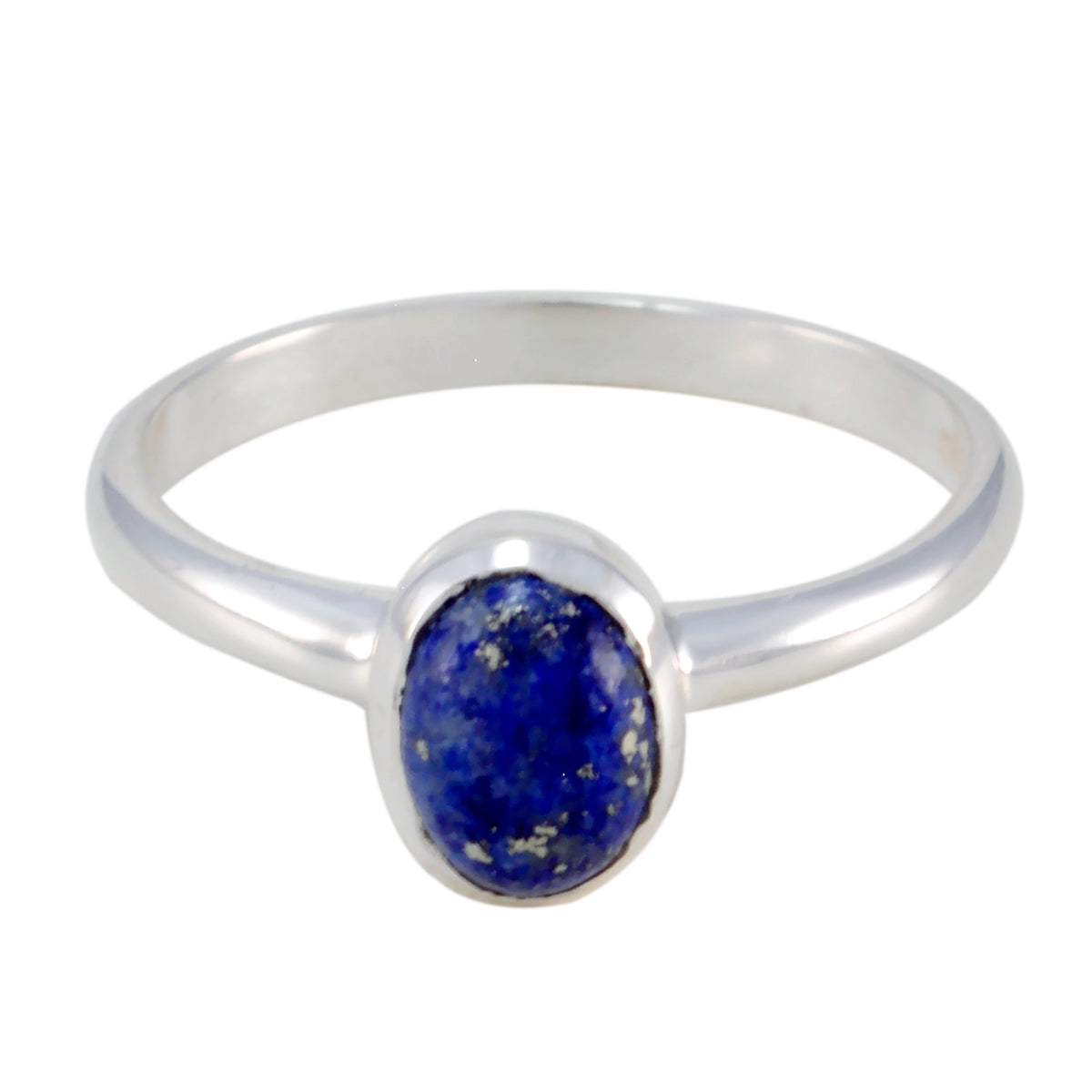 Lapis Lazuli Solitaire Japanese 925 Sterling Silver Blue Gems Delicate Feminine Ring Jewelry