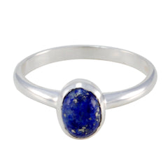 Lapis Lazuli Solitaire Japanese 925 Sterling Silver Blue Gems Delicate Feminine Ring Jewelry
