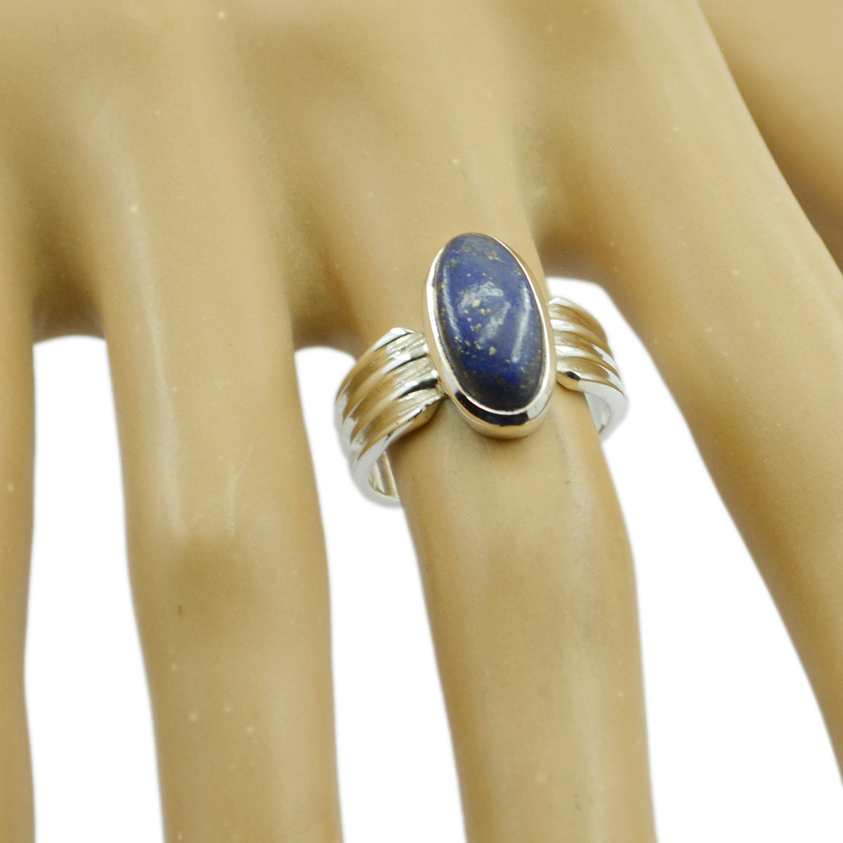 Lapis Lazuli Solitaire Russian 925 Silver Blue Gems Versatile Heritage Ring Jewellery