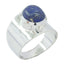 Lapis Lazuli Solitaire Russian 92.5 Silver Blue Gemstone Eye catching Armor Ring Jewelry
