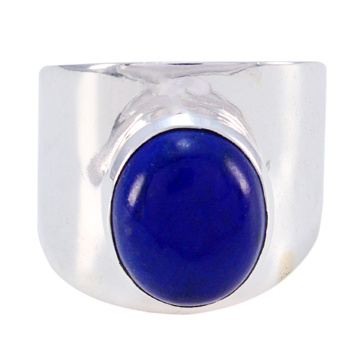 Lapis Lazuli Solitaire Russian 92.5 Silver Blue Gemstone Eye catching Armor Ring Jewelry