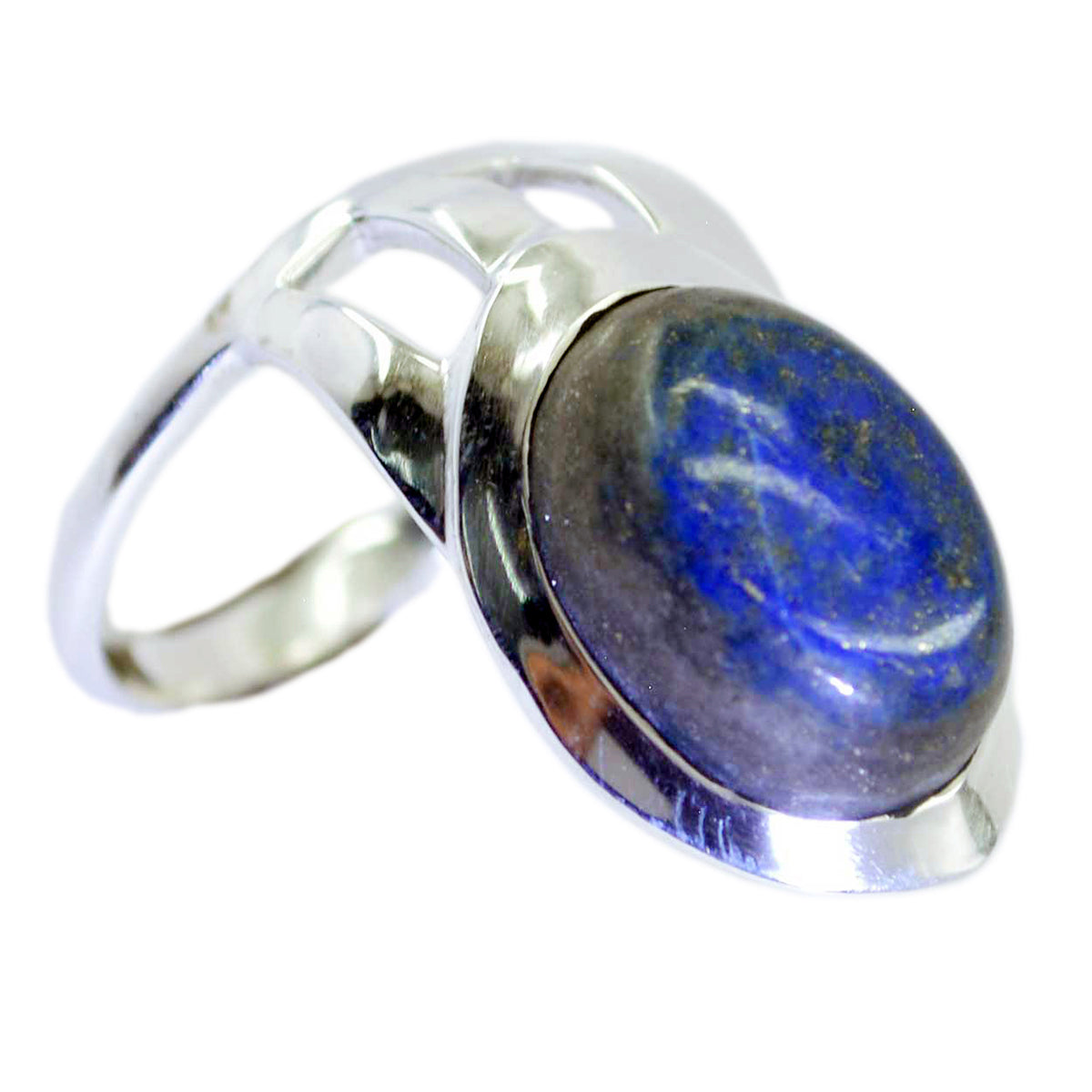 Lapis Lazuli Solitaire Indian Silver Blue Gemstone Essential  Signet Ring Jewelry