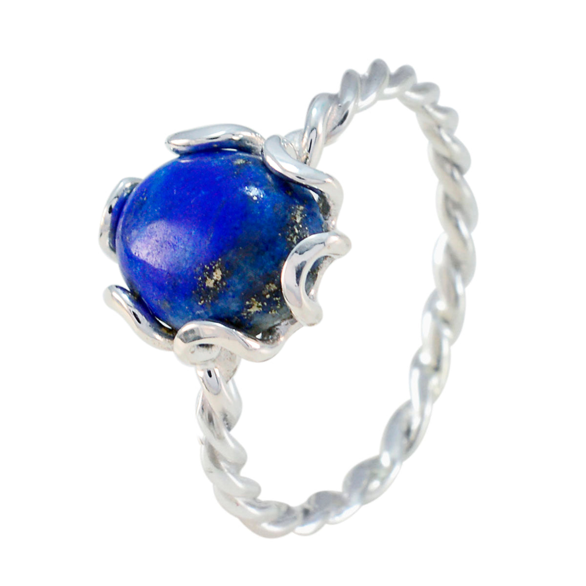 Lapislazuli Solitär Türkischer 92,5 Silber Blaue Edelsteine Eleganter Twist Ring Schmuck Zweitbild