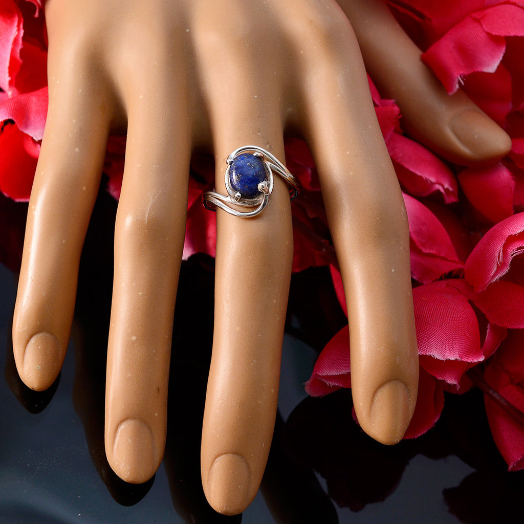 Lapis Lazuli Solitaire Turkish Sterling Silver Blue Gemstones Delicate Romantic Ring Jewellery