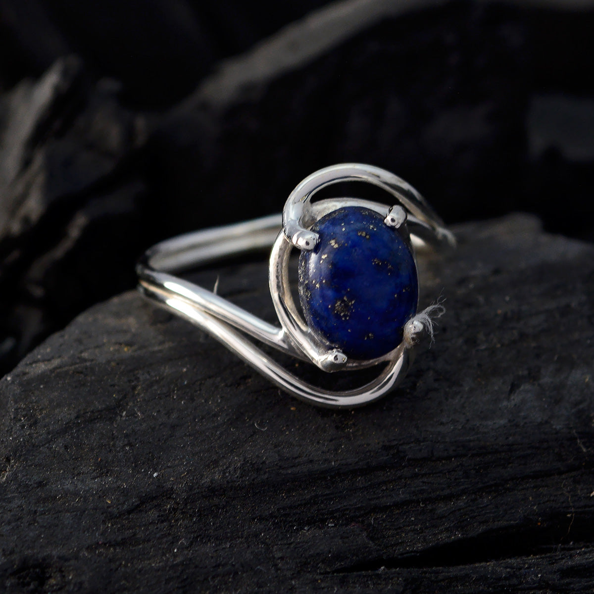 Lapis Lazuli Solitaire Turkish Sterling Silver Blue Gemstones Delicate Romantic Ring Jewellery