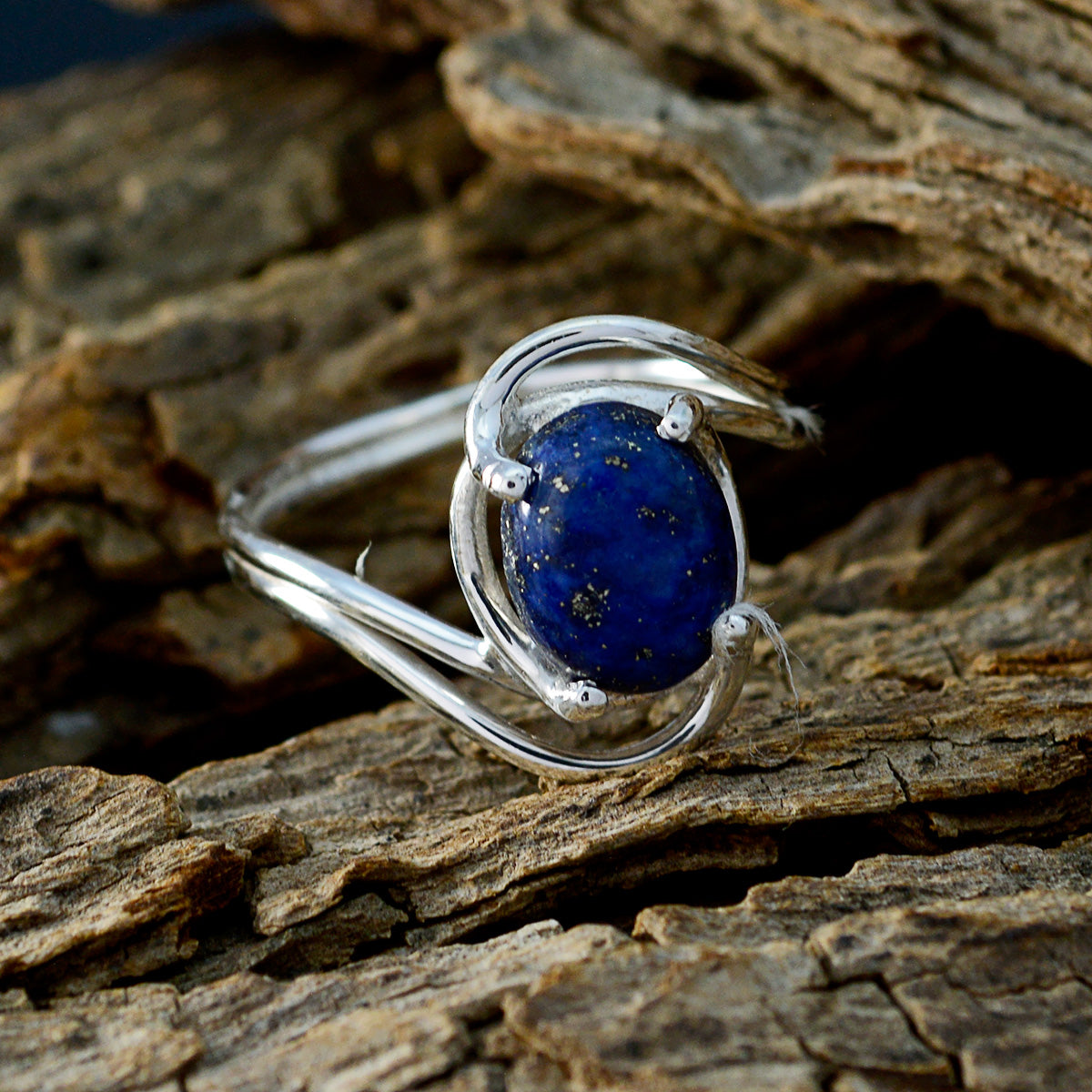 Lapis Lazuli Solitaire Turkish Sterling Silver Blue Gemstones Delicate Romantic Ring Jewellery