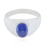 Lapis Lazuli Solitaire Egyptian 92.5 Silver Blue Gemstone Minimal Traditional Ring Jewelry