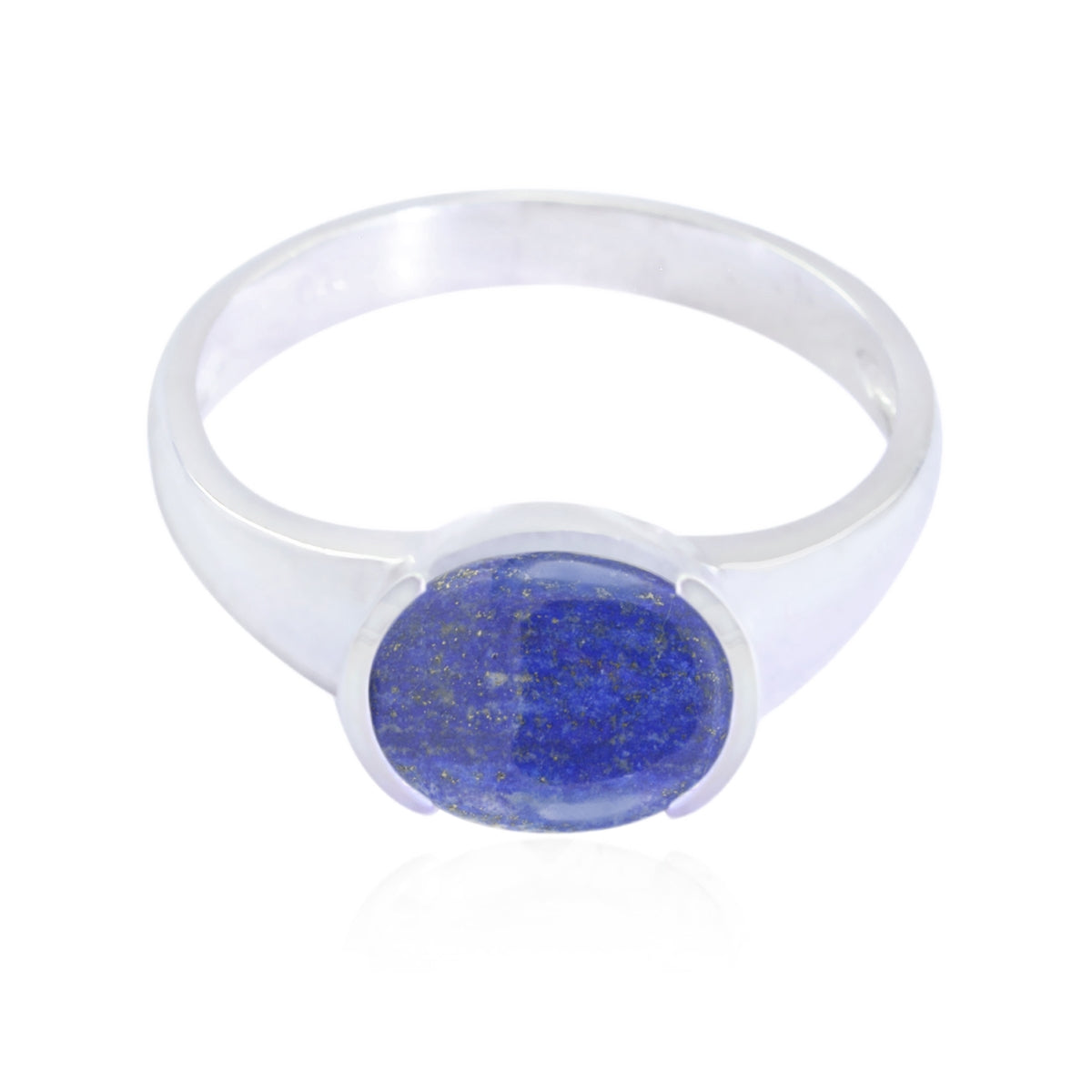Lapis Lazuli Solitaire Japanese Sterling Silver Blue Gemstones Dainty Abstract Ring Jewellery Image principale du produit
