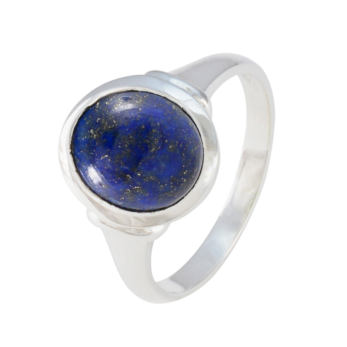 Lapis Lazuli Solitaire French 925 Silver Blue Gems Minimal Artisan Ring Jewelry