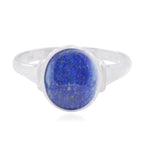 Lapis Lazuli Solitaire French 925 Silver Blue Gems Minimal Artisan Ring Jewelry