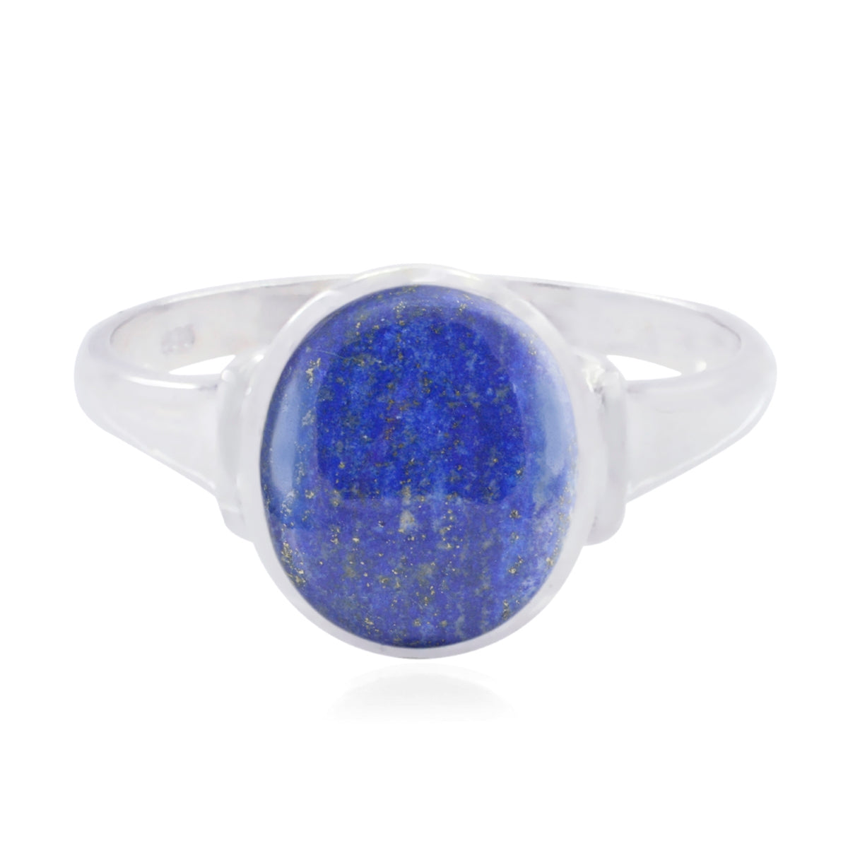 Lapis Lazuli Solitaire French 925 Silver Blue Gems Minimal Artisan Ring Jewelry