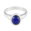 Lapis Lazuli Solitaire Indian 92.5 Silver Blue Gemstone Classic Feminine Ring Jewelry