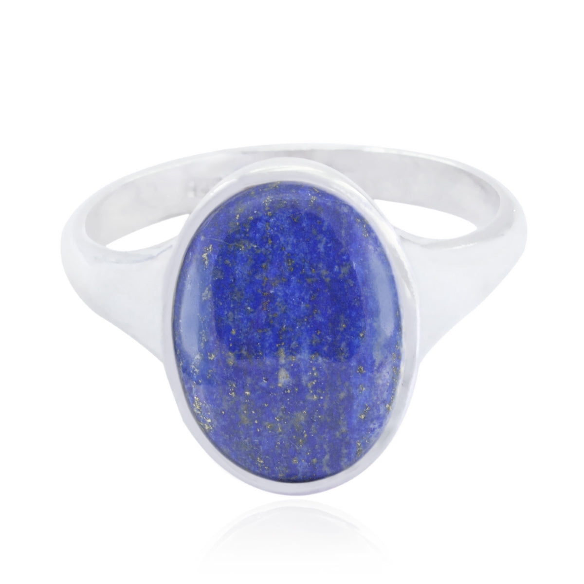 Lapis Lazuli Solitaire Moroccan 925 Silver Blue Gemstone Minimal Modern Ring Jewelry