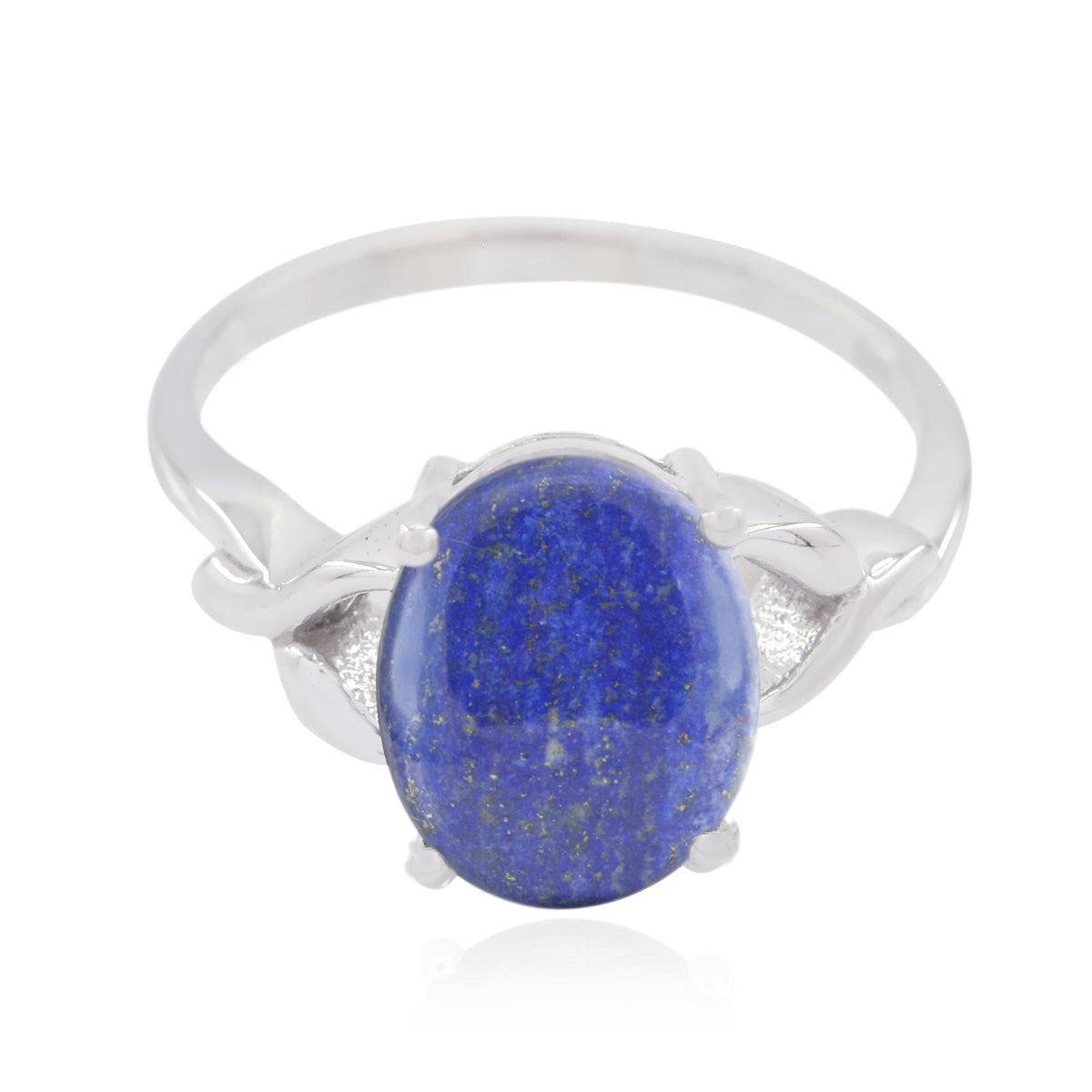 Lapis Lazuli Solitaire French 92.5 Silver Blue Gemstones Featherlight Boho Ring Jewelry