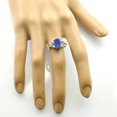 Lapis Lazuli Solitaire Korean Silver Blue Gems Whisper thin Claddagh Ring Jewellery