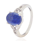 Lapis Lazuli Solitaire Korean Silver Blue Gems Whisper thin Claddagh Ring Jewellery