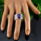 Lapis Lazuli Solitaire African Silver Blue Gemstones Edgy Armor Band Jewelry